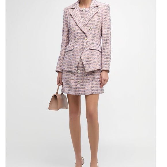 Veronica Beard Pink and Blue Tweed Blazer - Picture 4 of 15